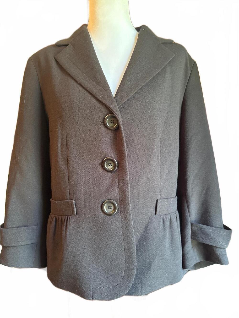 Talbots Black Peplum Jacket 10